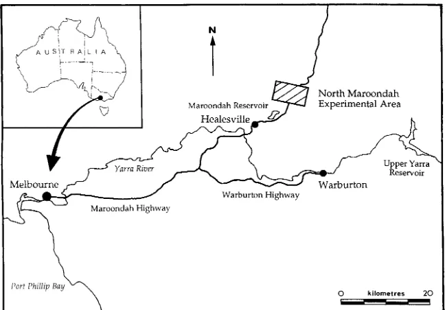 Figure 1. Location of the North Maroon-dah experimental area.