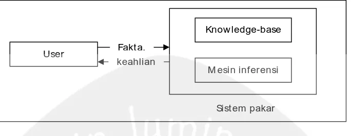 Gambar 3.1 Konsep dasar fungsi sistem pakar (Arhami, 2005 hal. 4). 