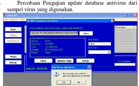 Gambar 1. Penambahan database antivirus. 