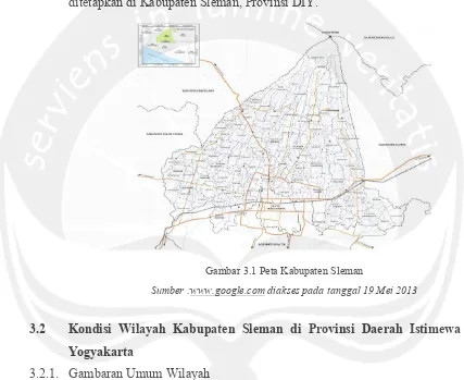 Gambar 3.1 Peta Kabupaten Sleman  