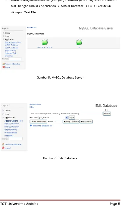 Gambar 5. MySQL Database Server 