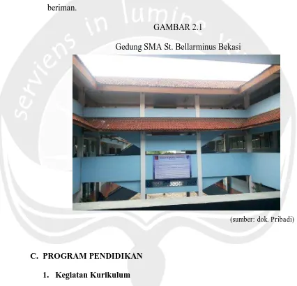 GAMBAR 2.1 Gedung SMA St. Bellarminus Bekasi 