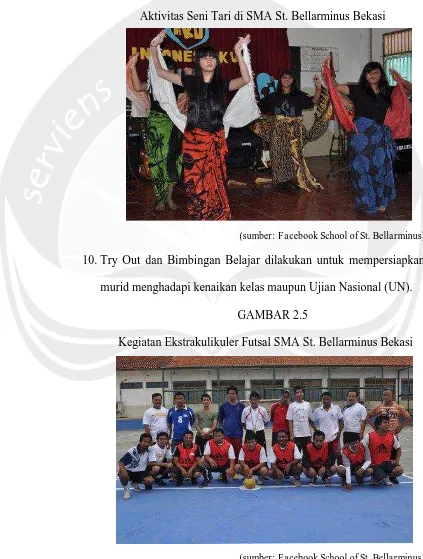 GAMBAR 2.4 Aktivitas Seni Tari di SMA St. Bellarminus Bekasi 