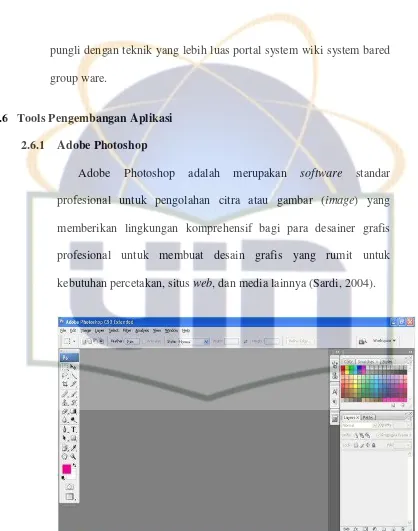 Gambar 2.3  Tampilan Adobe Photoshop CS3 