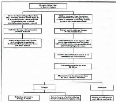Gambar 2.8. Algoritma pemakaian obat-obat anti tiroid diantara pasien-pasien