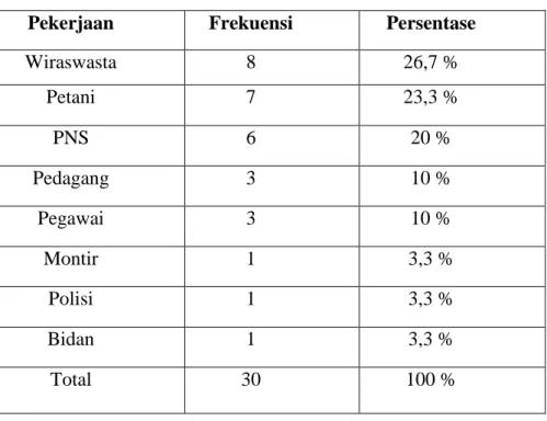 Tabel 4.3   Pekerjaan 