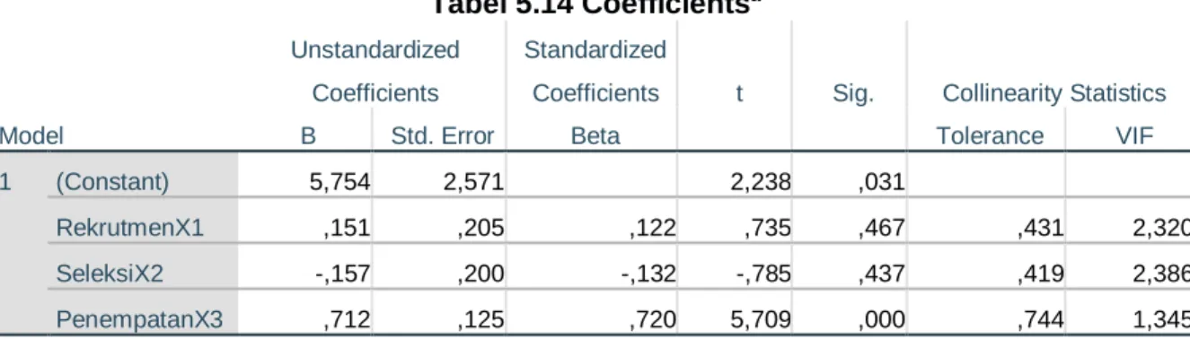 Tabel 5.14 Coefficients a