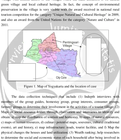 Figure 1. Map of Yogyakarta and the location of case 