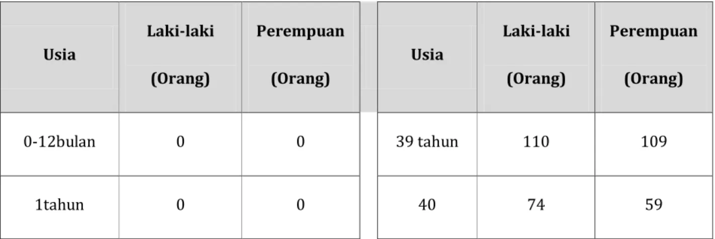 Tabel 4. 8 Jumlah Penduduk Berdasarkan Usia 