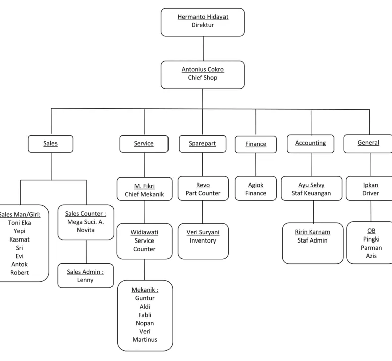 Gambar 3.1. Struktur Organisasi PD.Panca Motor Pagar Dewa Bengkulu
