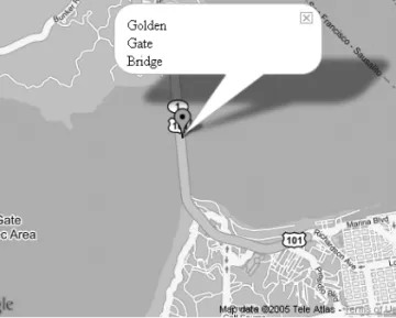 Figure 2-4. An info window open over the Golden Gate Bridge