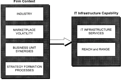Fig. 2. Preliminary model: ﬁrm context and IT infrastructure capability.