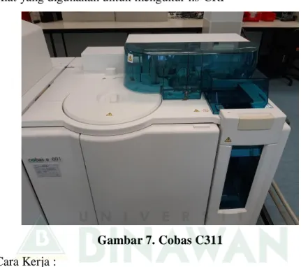 Gambar 7. Cobas C311   Cara Kerja :  