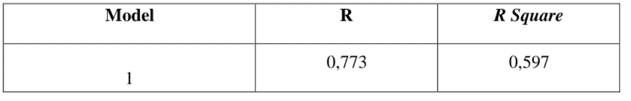 Tabel 5.21  Hasil Uji Determinasi 