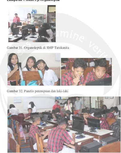 Gambar 31. Organoleptik di SMP Tarakanita