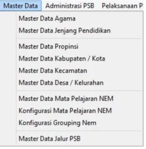 Gambar 3.8 master data  c)  Administrasi penerimaan siswa baru 