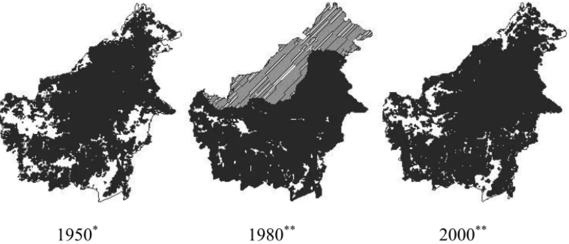Figure 1. Forest Degradation Map in Borneo Island  Source:   