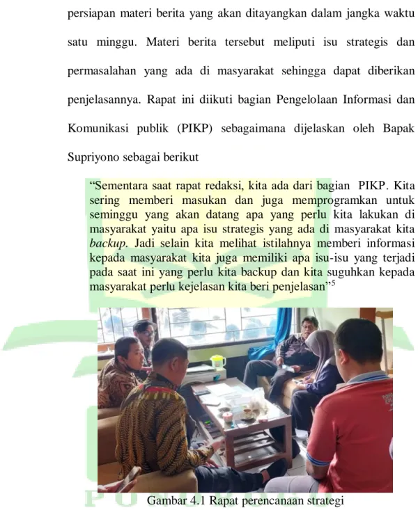 Gambar 4.1 Rapat perencanaan strategi 