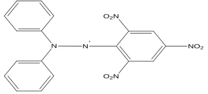 Gambar 3. Struktur DPPH (2,2-difenil-1-pikrilhidrazil) (Molyneux, 2004).  