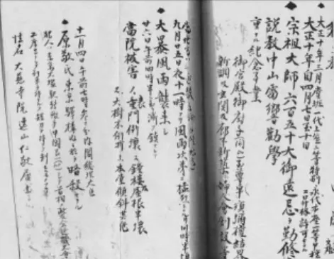Figure 1. Diary of Chief Priest at Shinryu-ji Temple 
