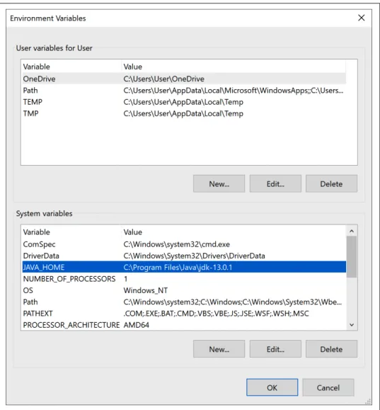 Figure 2-3. Creating the  JAVA_HOME  environment variable in Windows
