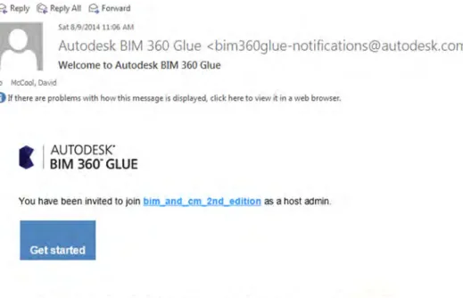 Figure 4.26  Glue e-mail invitation