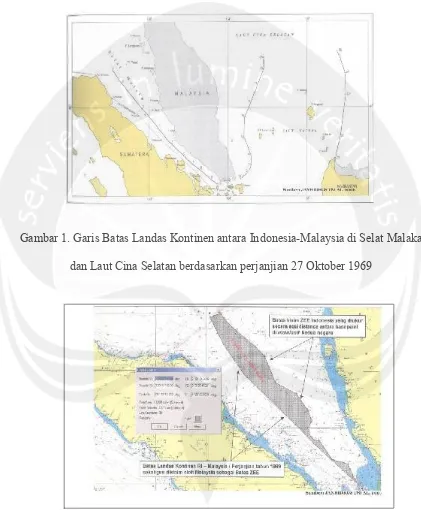 Gambar 1. Garis Batas Landas Kontinen antara Indonesia-Malaysia di Selat Malaka