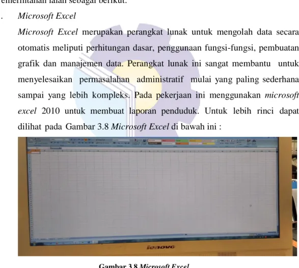 Gambar 3.8 Microsoft Excel  Sumber: Kantor Camat Kecamatan Rupat 