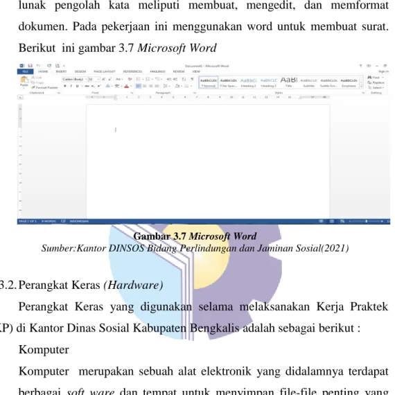 Gambar 3.7 Microsoft Word 