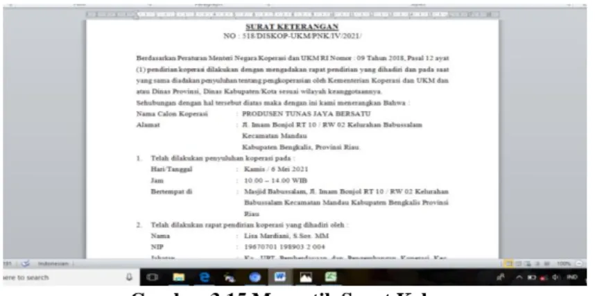Gambar 3.15 Mengetik Surat Keluar 
