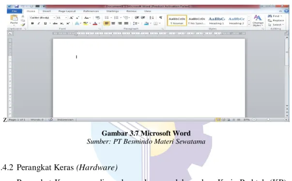Gambar 3.7 Microsoft Word  Sumber: PT Besmindo Materi Sewatama 