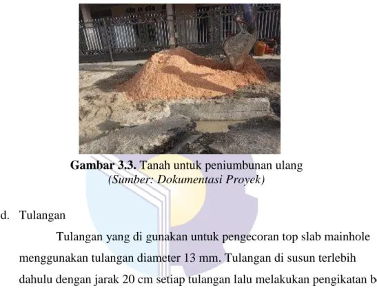 Gambar 3.3. Tanah untuk peniumbunan ulang    (Sumber: Dokumentasi Proyek) 