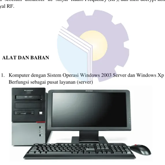 Gambar 4.1 Komputer dengan sistem operasi windows 2003 server windows Xp 