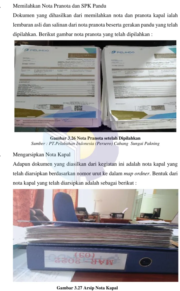 Gambar 3.26 Nota Pranota setelah Dipilahkan