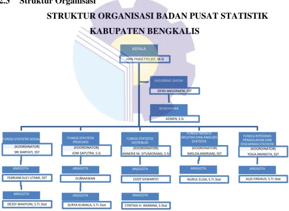 Gambar 2.3 Struktur Organisasi Badan Pusat Statistik  Sumber : Kantor Badan Pusat Statistik Bengkalis 
