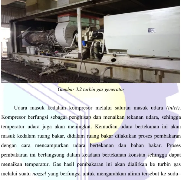 Gambar 3.2 turbin gas generator 
