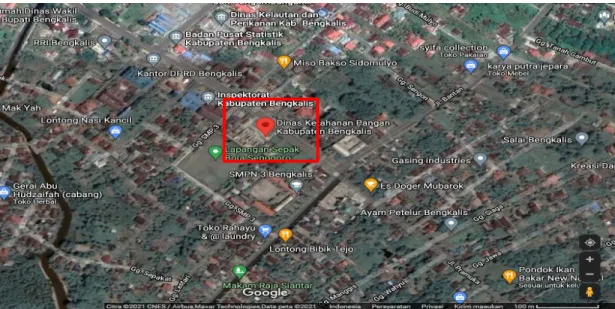 Gambar 1.1 Gambar Satelit Dinas Ketahanan Pangan Kabupaten Bengkalis 
