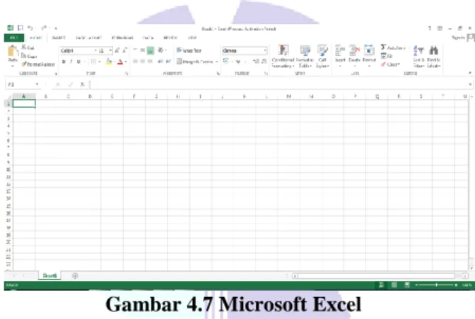 Gambar 4.7 Microsoft Excel  Sumber KPPBC TMP C Bengkalis 