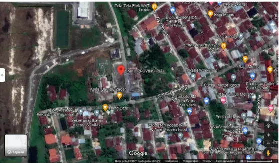 Gambar 1. 1 Satelit Stasiun Meteorologi Sultan Syarif Kasim II Pekanbaru Sumber. Google Maps 