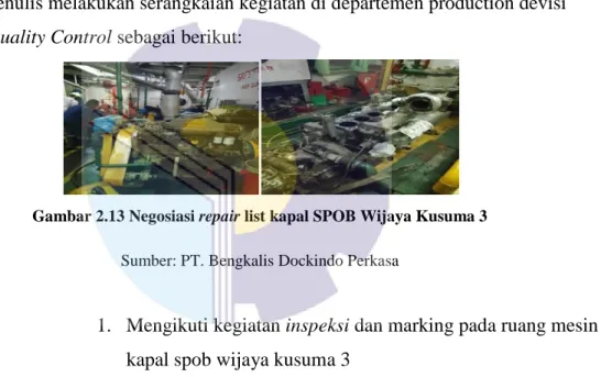 Gambar 2.13 Negosiasi repair list kapal SPOB Wijaya Kusuma 3  Sumber: PT. Bengkalis Dockindo Perkasa 
