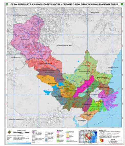 Gambar 1 Peta Kabupaten Kutai Kartanegara Provinsi Kalimantan Timur