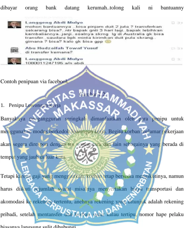 Gambar 1.2 1. Penipu Lowongan Kerja