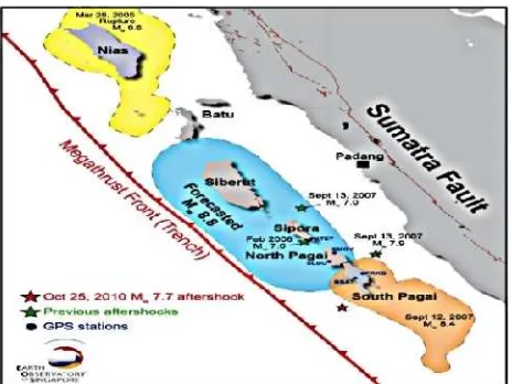 Gambar 2. Peta Perkiraan Gempa Besar Mentawai (courtesy: EOS)