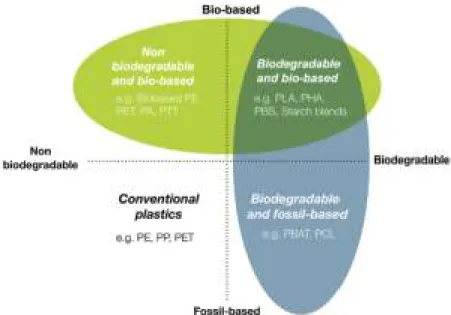 FIG. 8.1 Conventional petroleum-based plastics and bioplastics are that made up of biodegradable polymers (Ilyas and Sapuan, 2020).