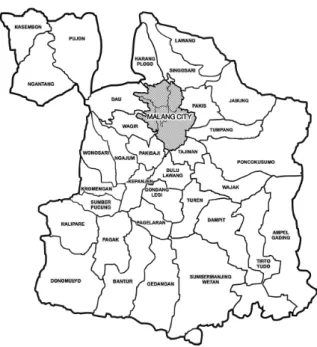 Figure 1.2: Malang City within the Malang Regency
