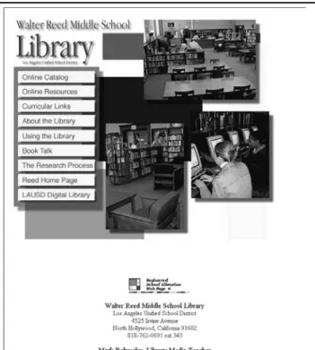 Figure 2.3: Walter Reed Middle School Library Web page. Reprinted with permission from Mark L.