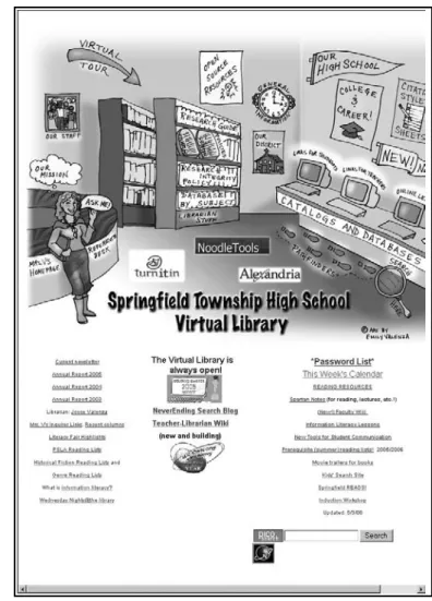 Figure 3.4:  Springfield Township High School Library Web page.