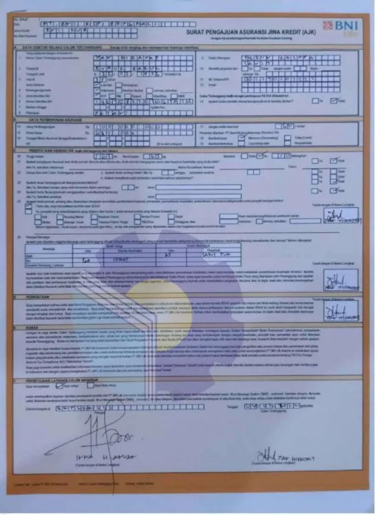 Figure 2.12 Application Letter for Credit Life Insurance   Source: Processed Data, 2022 