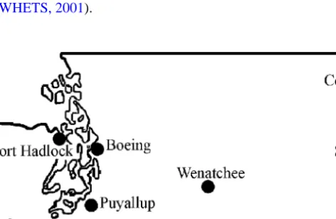 Fig. 5. Washington State University Washington Higher Education Telecommunication System (WHETS) Locations.
