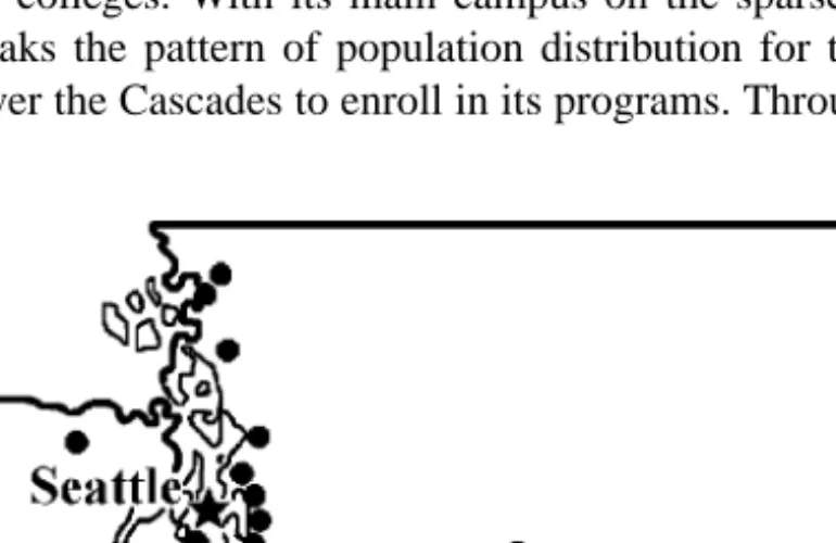 Fig. 1. Distribution of Community College Campuses in the State of Washington.